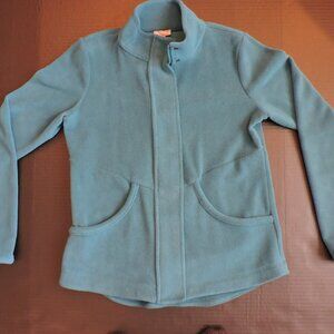 T by Talbots Small Petite Button and zipper front Mockneck Terry Jacket